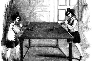 Nobles ingleses jugando al billar (1710)